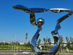 Modern Garden Abstract Stainless Steel Ribbon Sculpture