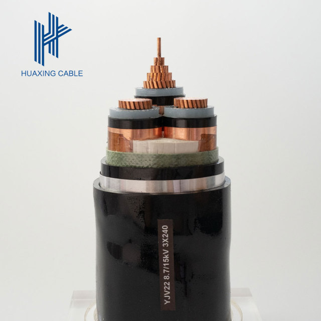 Copper  3*240mm2 Steel Tape Armouring High Voltage Underground Power Cable