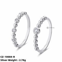 Delicate Zirconia Stackable Ring - Sterling Silver