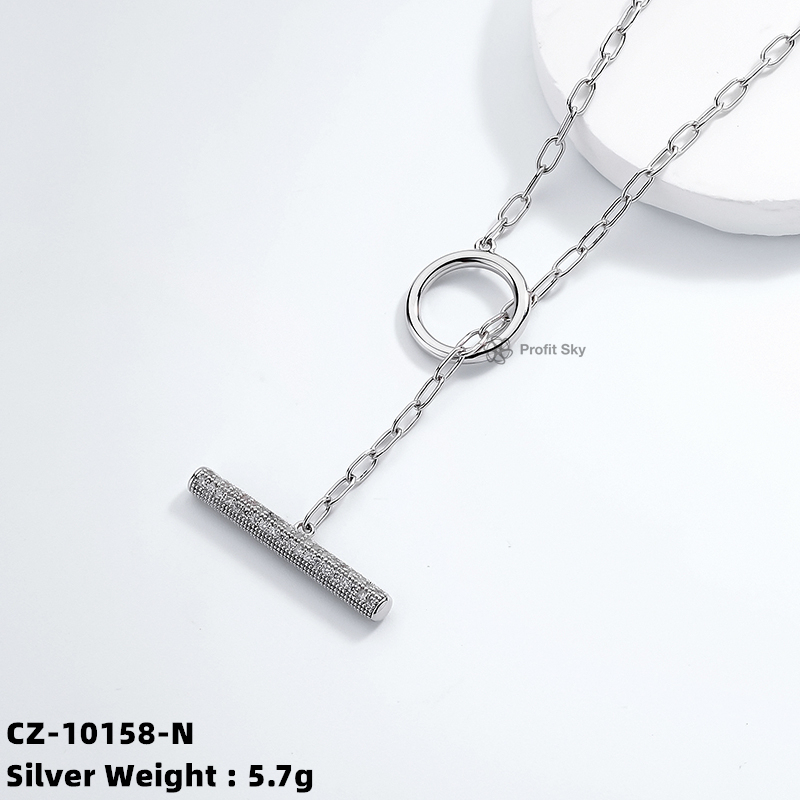 Adjustable OT Buckle O Link Chain 925 Sterling Silver Choker Necklace