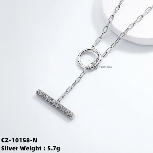 Adjustable OT Buckle O Link Chain 925 Sterling Silver Choker Necklace