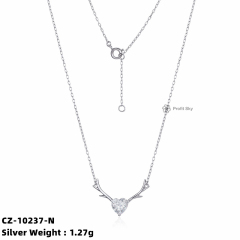Heart Zirconia Silver Necklace