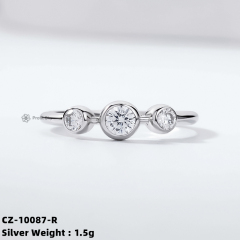 Zirconia Starburst Ring - Sterling Silver