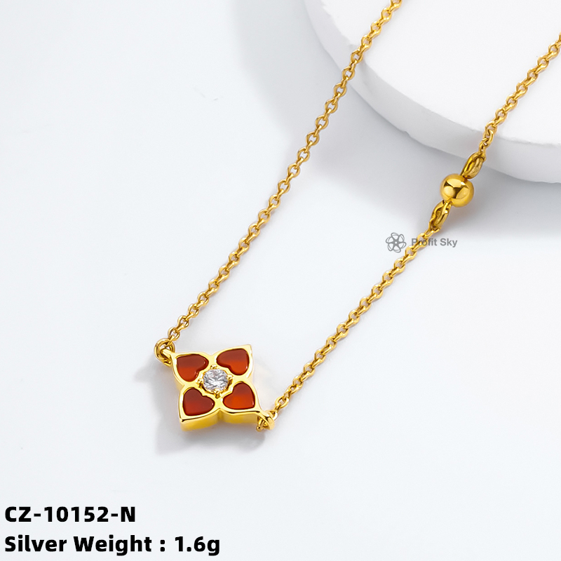 Lucky Charms: Four Leaf Clover Sterling Silver Necklace