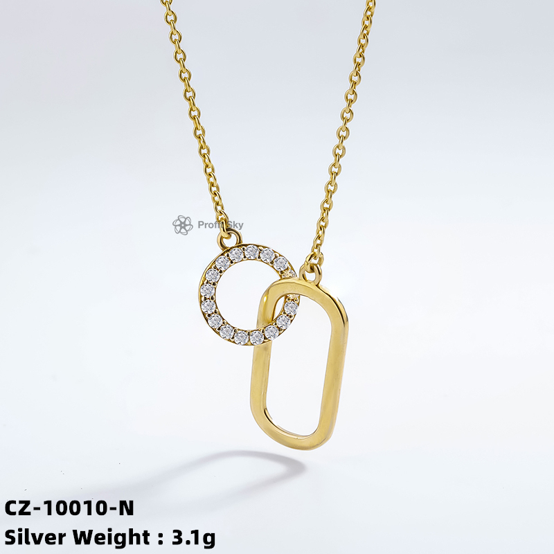 [CZ-10297-N] Silver Necklace