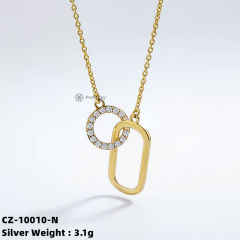 [CZ-10297-N] Silver Necklace