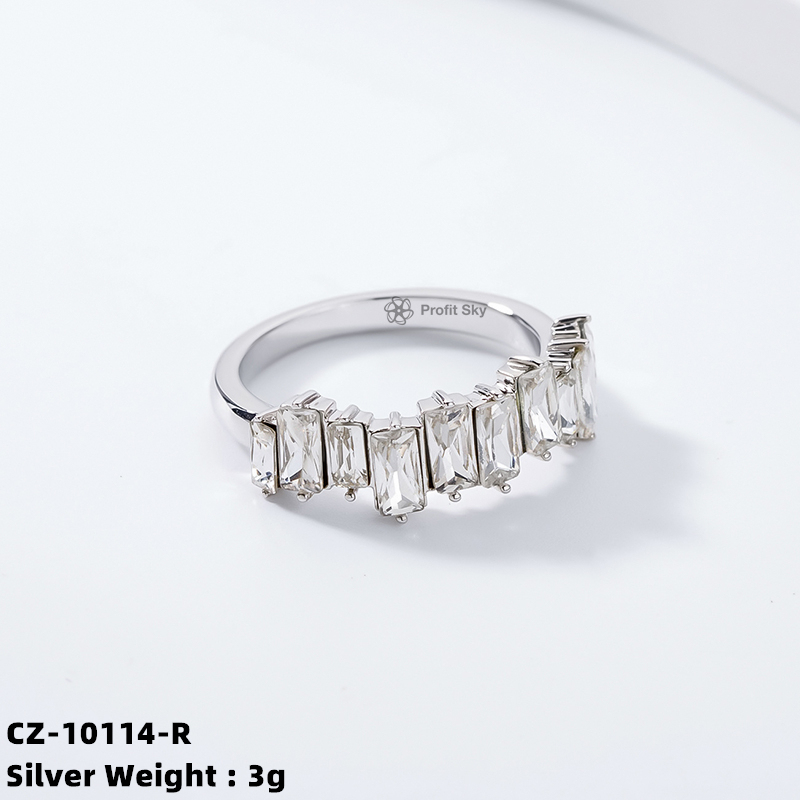 Zirconia Starburst Ring - Sterling Silver