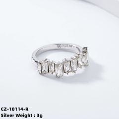 Zirconia Starburst Ring - Sterling Silver