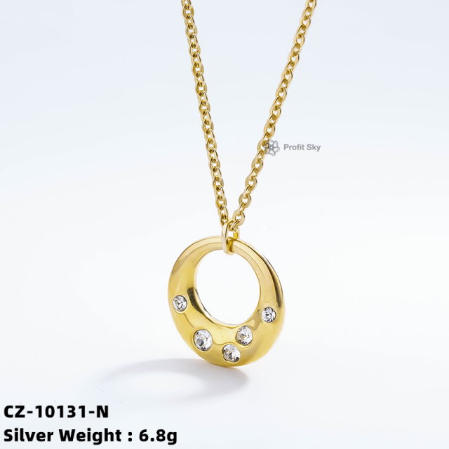 Radiant Circle: Hollow Round Sterling Silver Necklace