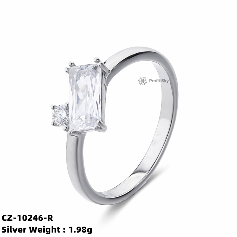 Rectangle Brilliant 925 Sterling Silver For Women