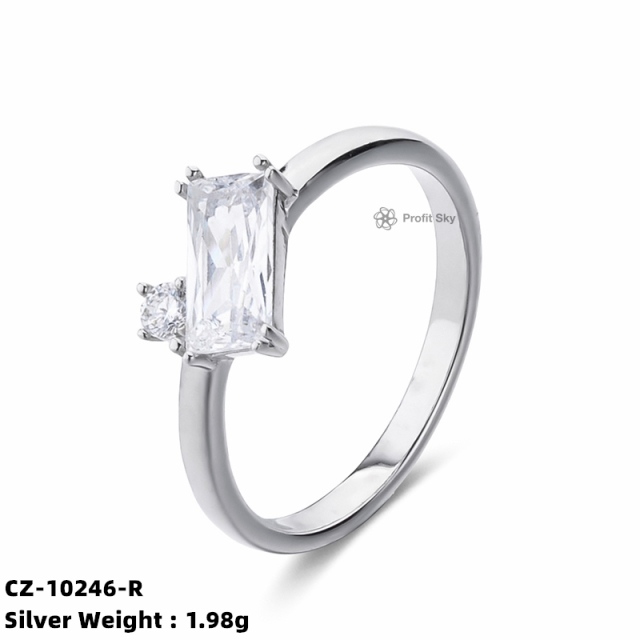 Rectangle Brilliant 925 Sterling Silver For Women