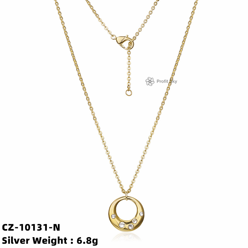 Radiant Circle: Hollow Round Sterling Silver Necklace