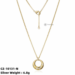 Radiant Circle: Hollow Round Sterling Silver Necklace