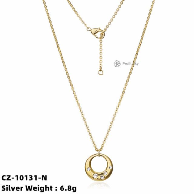 Radiant Circle: Hollow Round Sterling Silver Necklace