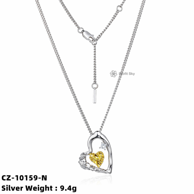 Elegant Personalized Zirconia Sterling Silver Necklace