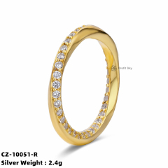 Shimmering Zirconia Promise Ring - Sterling Silver