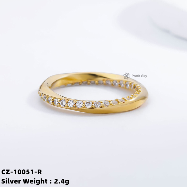 Shimmering Zirconia Promise Ring - Sterling Silver