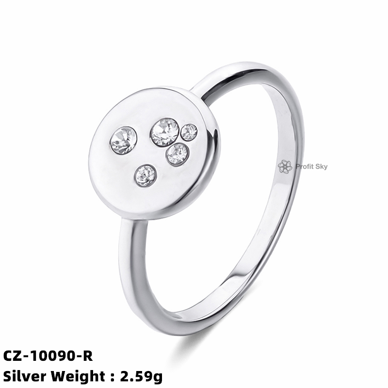 Zirconia Starburst Ring - Sterling Silver