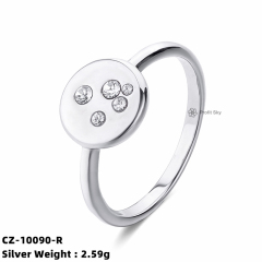 Zirconia Starburst Ring - Sterling Silver