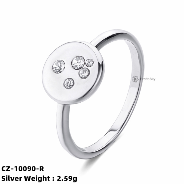 Zirconia Starburst Ring - Sterling Silver
