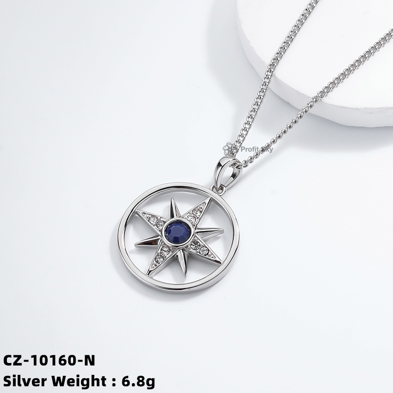 Elegant Personalized Zirconia Sterling Silver Necklace