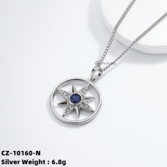 Elegant Personalized Zirconia Sterling Silver Necklace