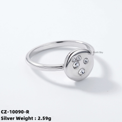 Zirconia Twist Band Ring - Sterling Silver