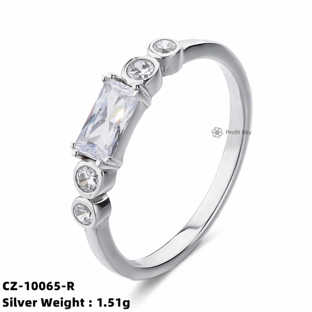 Zirconia Eternity Band - Sterling Silver