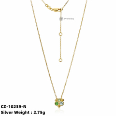 Coloured Zirconia Necklace in Sterling Silver