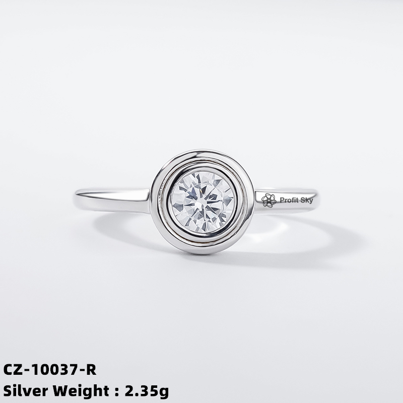 Timeless Zirconia Engagement Ring - Sterling Silver