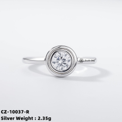 Timeless Zirconia Engagement Ring - Sterling Silver