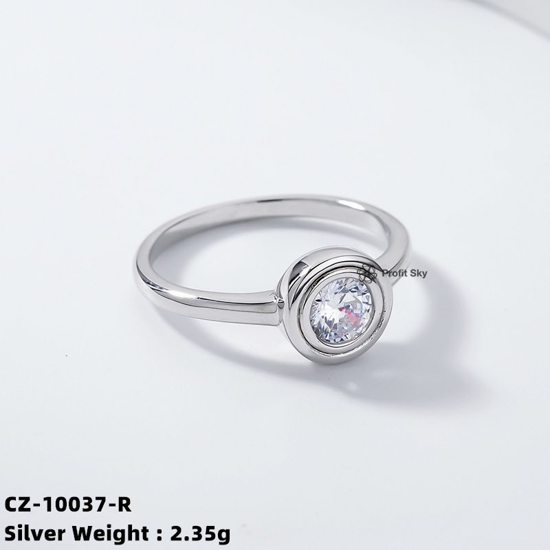 Classic Zirconia Solitaire Ring - Sterling Silver
