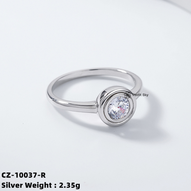 Classic Zirconia Solitaire Ring - Sterling Silver
