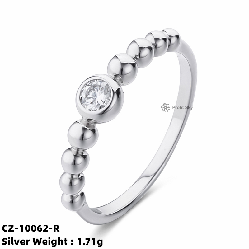 Zirconia Halo Ring - Sterling Silver Beauty