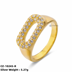 Zirconia Hollow Out Rings - Sterling Silver