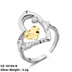 Zirconia Heart-Shaped Ring - Sterling Silver Love