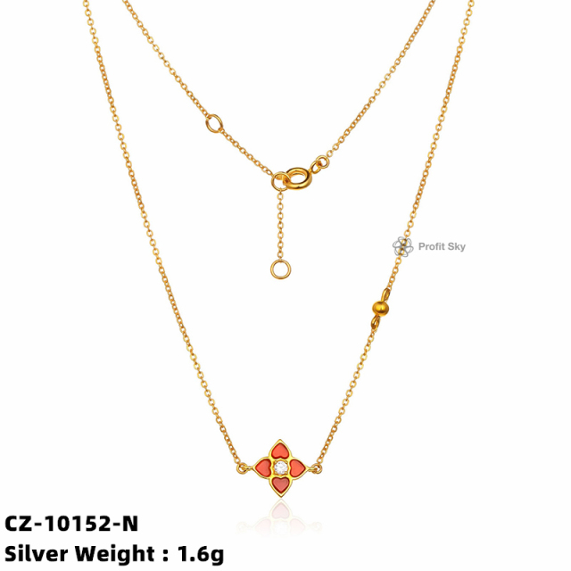 Lucky Charms: Four Leaf Clover Sterling Silver Necklace