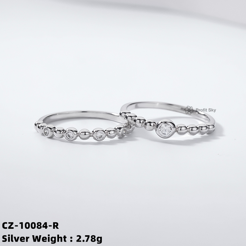 Delicate Zirconia Stackable Ring - Sterling Silver