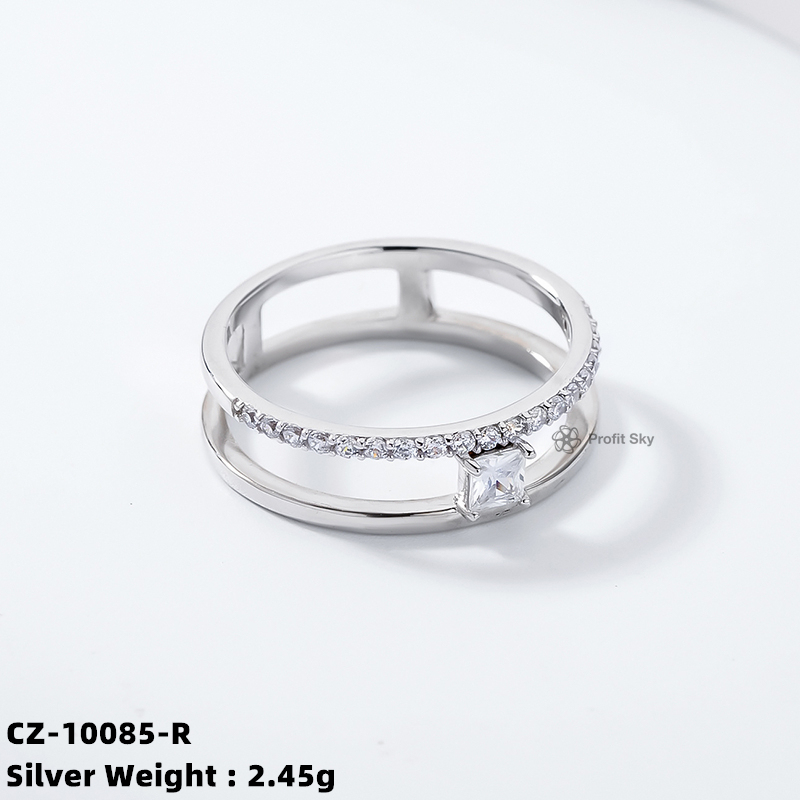 Delicate Zirconia Stackable Ring - Sterling Silver