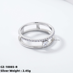 Delicate Zirconia Stackable Ring - Sterling Silver