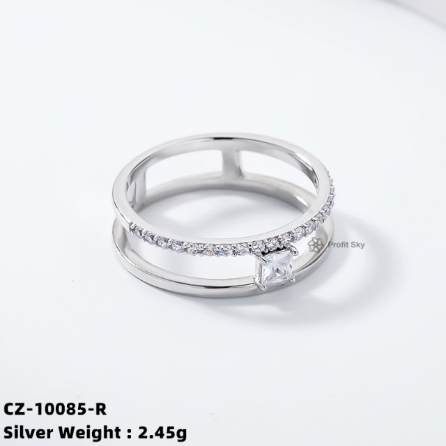 Delicate Zirconia Stackable Ring - Sterling Silver