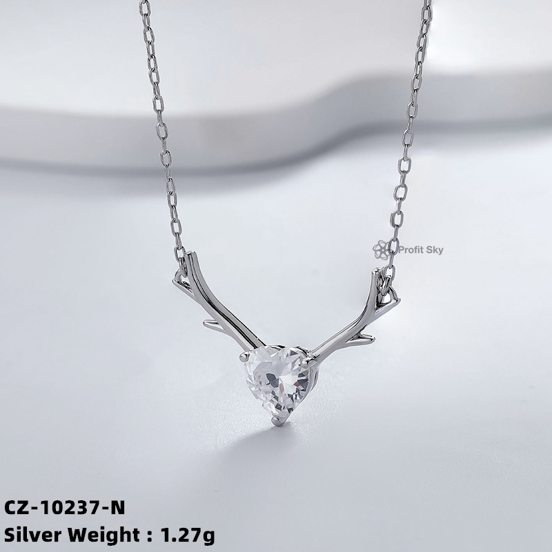 Heart Zirconia Silver Necklace