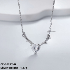 Heart Zirconia Silver Necklace