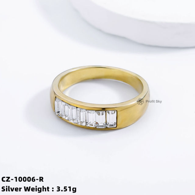 Trendy Geometric Ring S925 Sterling Silver Wedding Zircon Stone Ring Jewelry