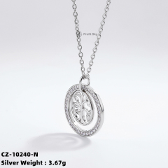 Coloured Zirconia Necklace in Sterling Silver