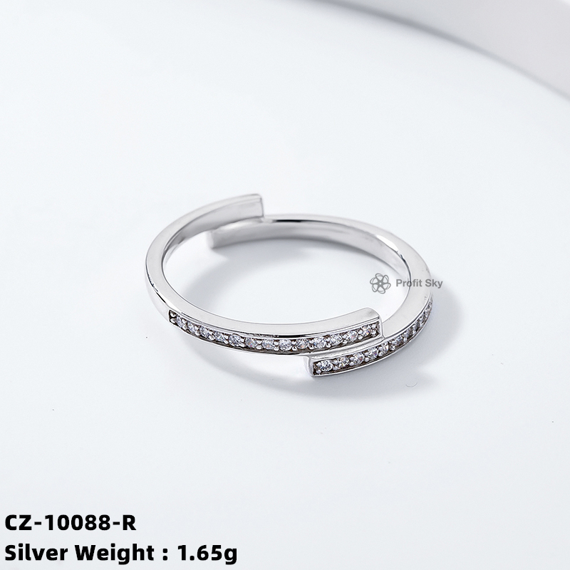 Zirconia Starburst Ring - Sterling Silver