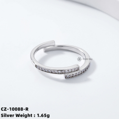 Zirconia Starburst Ring - Sterling Silver