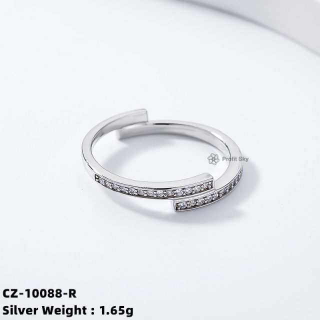 Zirconia Starburst Ring - Sterling Silver