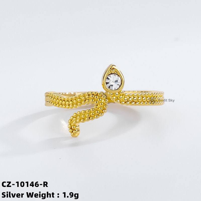 Zirconia Pear Cut Ring - Sterling Silver Glam