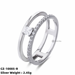 Zirconia Infinity Knot Ring - Sterling Silver
